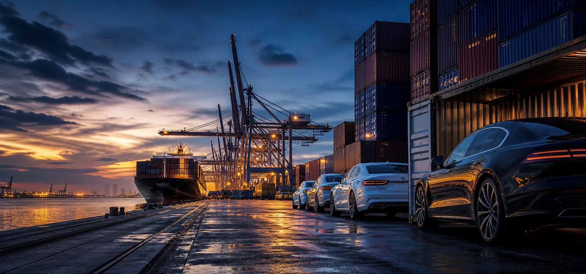 Global vehicle export and port logistics